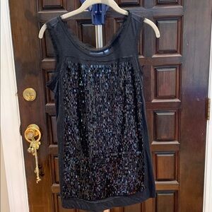 Simply Vera Vera Wang Black Textured Top set, top is size xs, sweater is size s